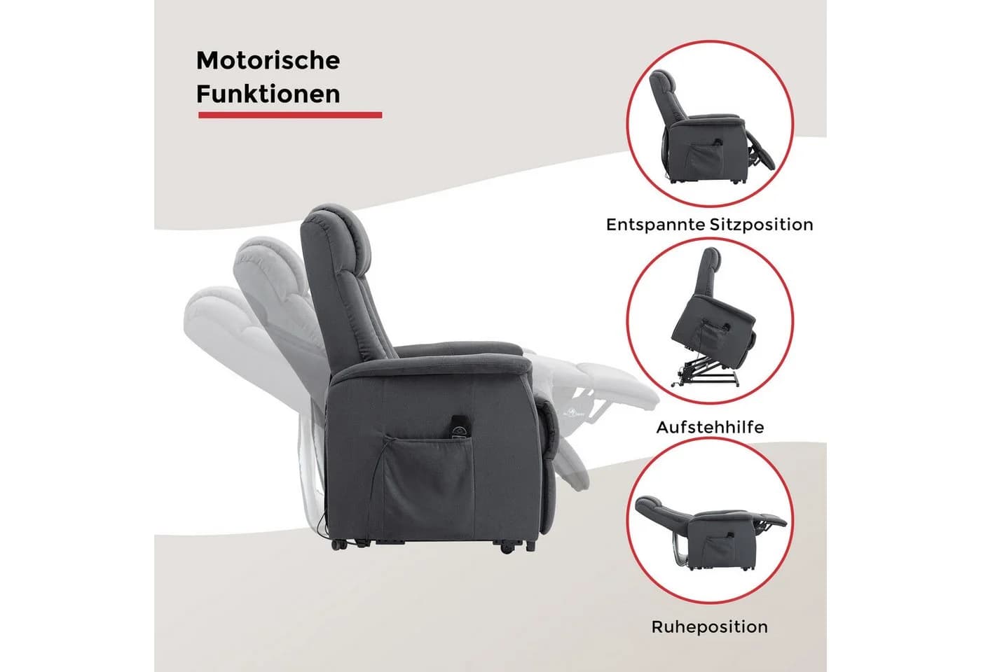 TV-Sessel DUO COLLECTION Delphi mit elektrischer Aufstehhilfe Anthrazit - Bild 3