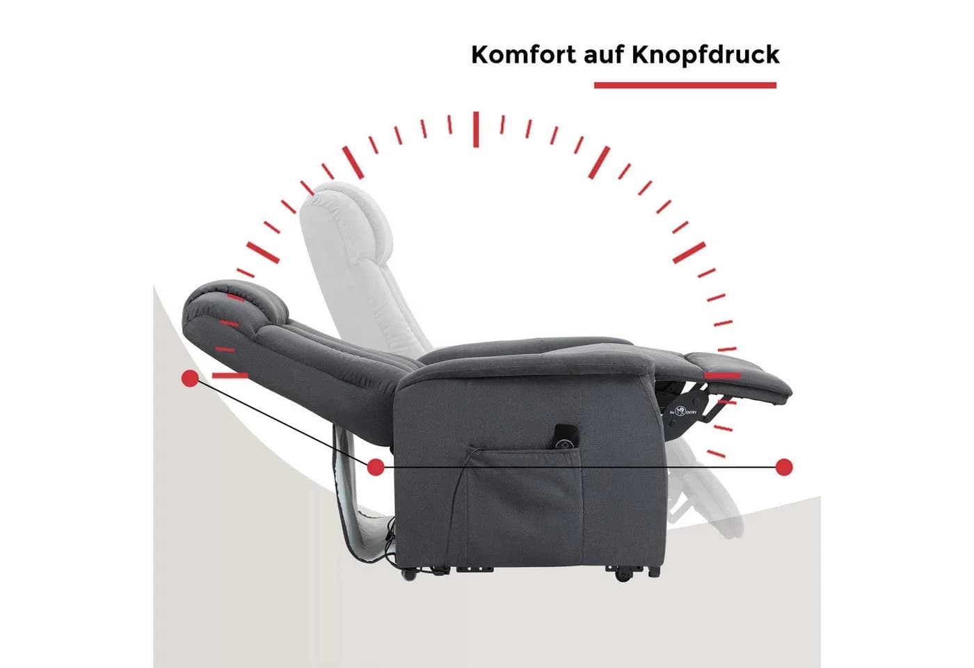 TV-Sessel DUO COLLECTION Delphi mit elektrischer Aufstehhilfe Anthrazit - Bild 4