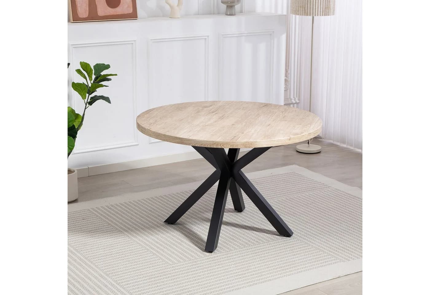 Duo Collection Damira Esstisch rund Wildeiche-Nachbildung Schwarz - Bild 2