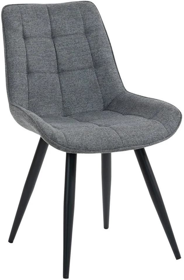 Duo Collection Esszimmerstuhl Iris 4er-Set Kieselgrau Schwarz