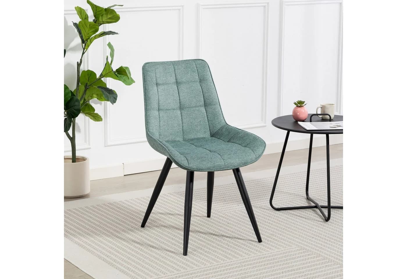 Duo Collection Iris Esszimmerstuhl 4er-Set Mint Schwarz - Bild 2