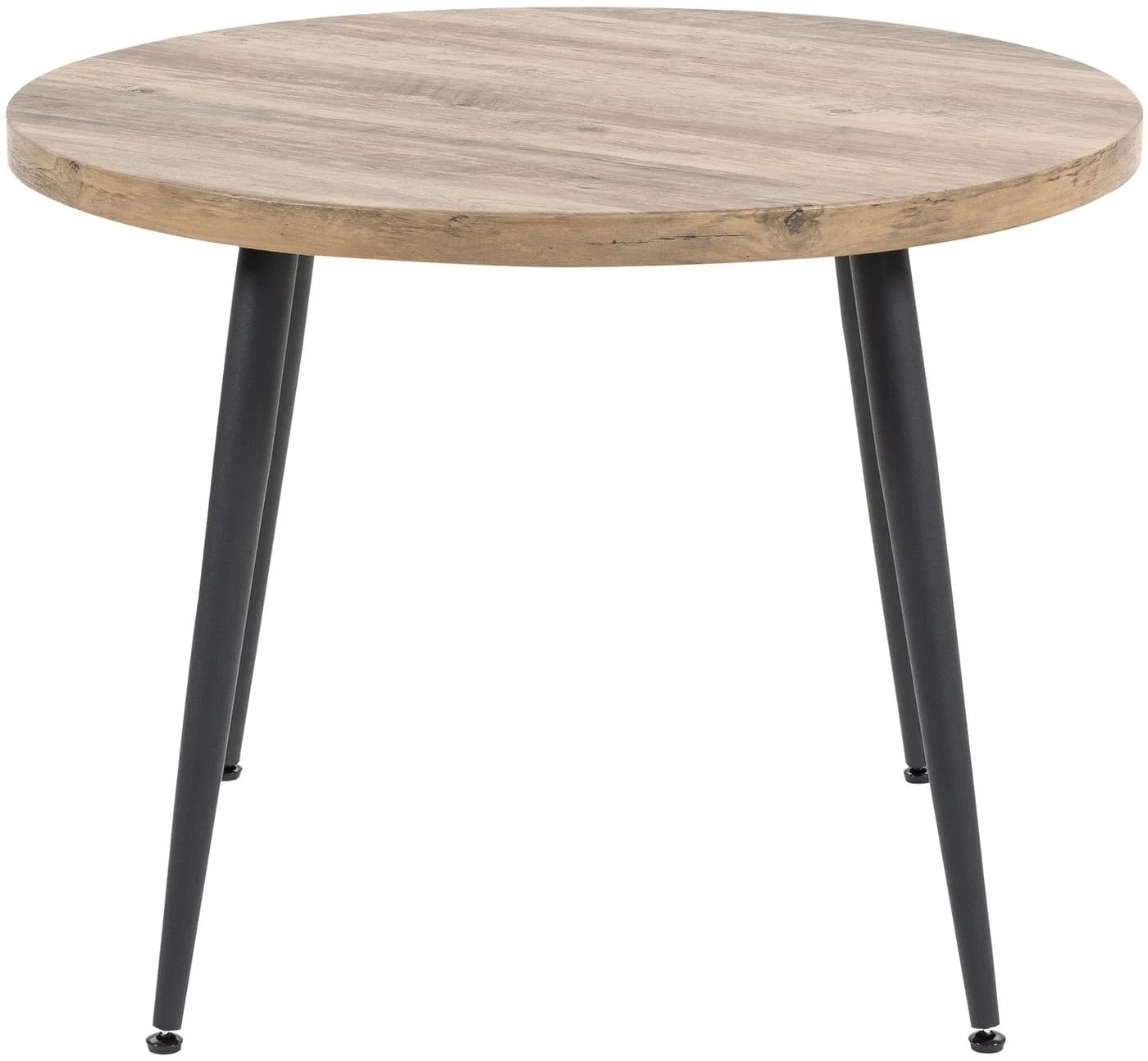 Esstisch Marla Braun Schwarz MDF Metallgestell Runde Form