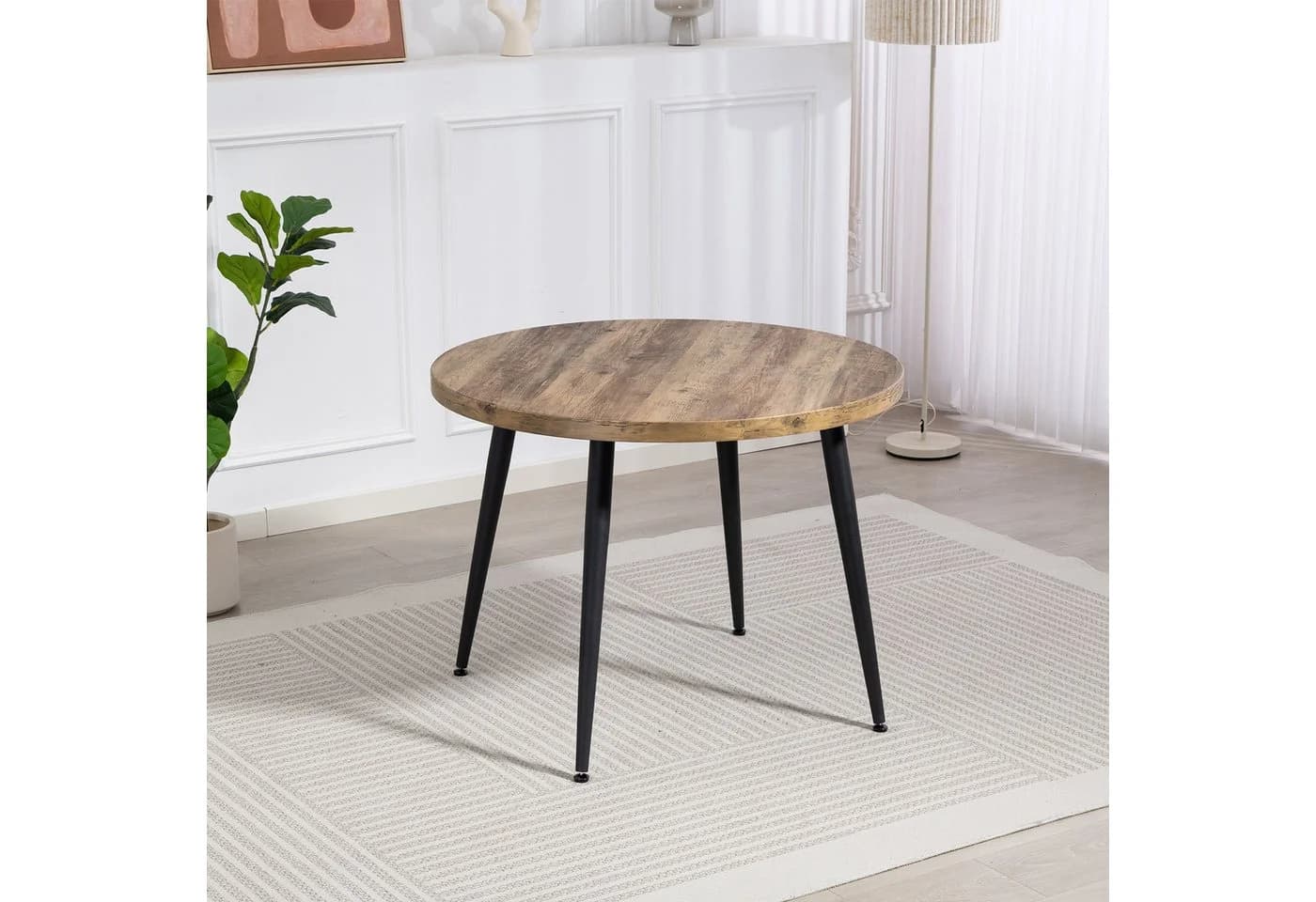 Esstisch Marla Braun Schwarz MDF Metallgestell Runde Form - Bild 2