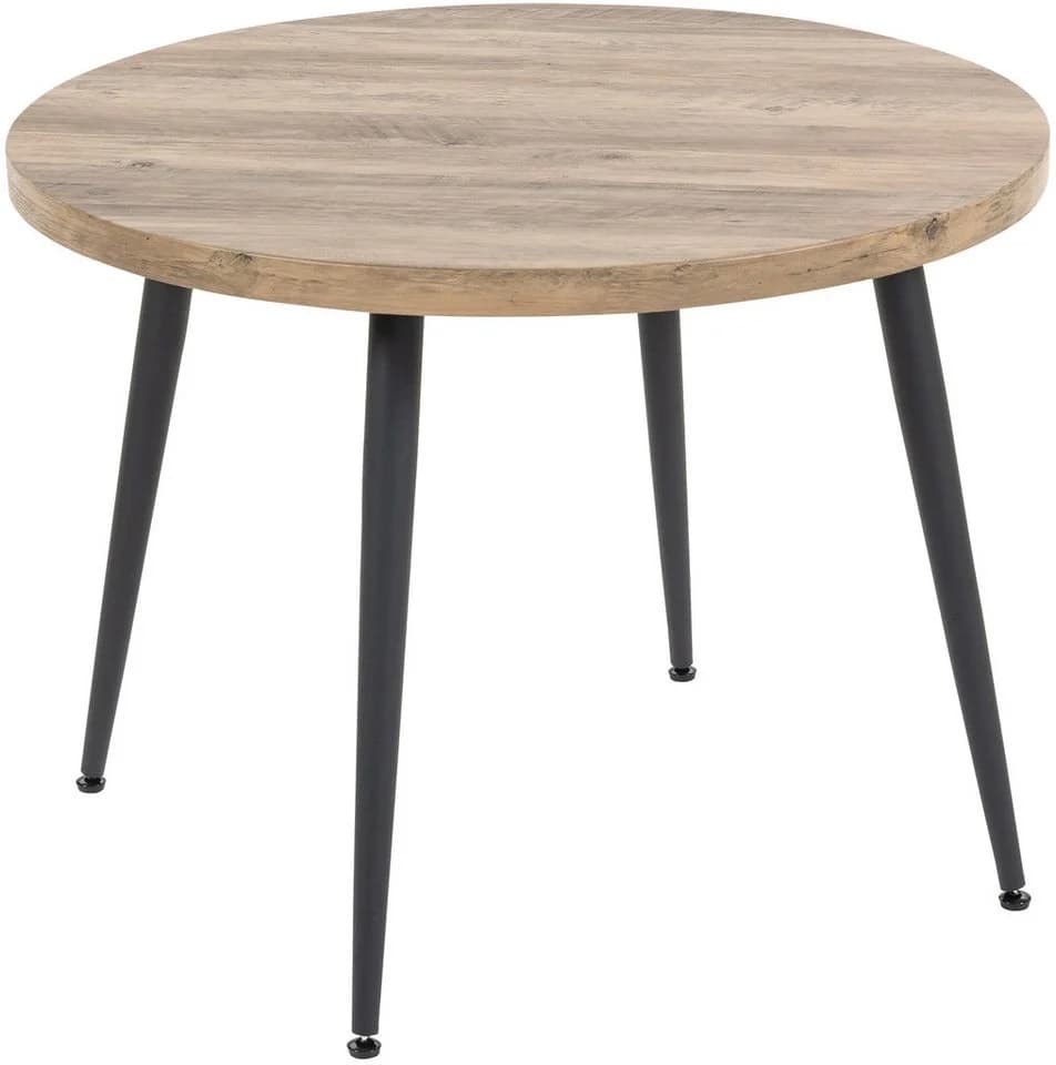 Esstisch Marla Braun Schwarz MDF Metallgestell Runde Form - Bild 4