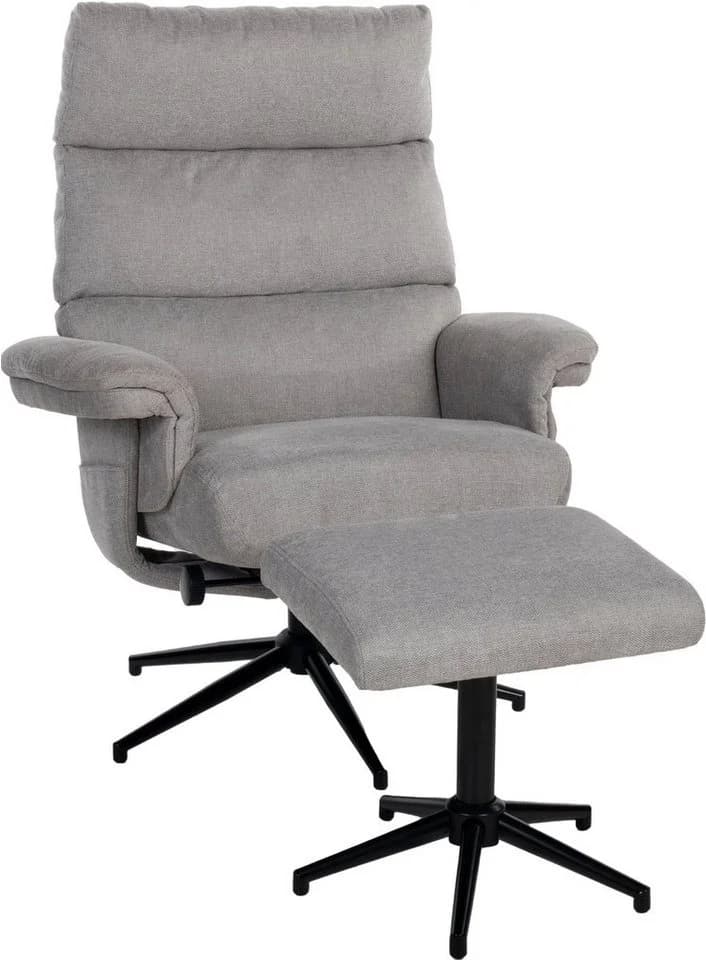Duo Collection TV-Sessel Zalea Grau mit Hocker und Relaxfunktion