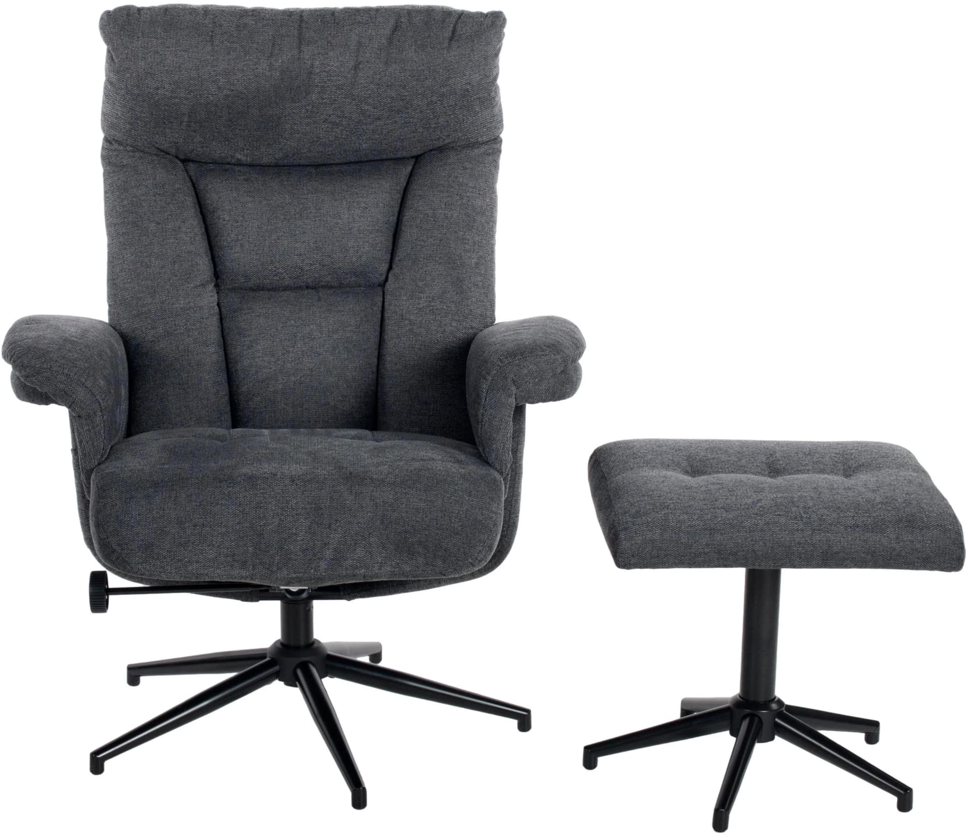 TV-Sessel Olvera mit Hocker und Relaxfunktion - Grau
