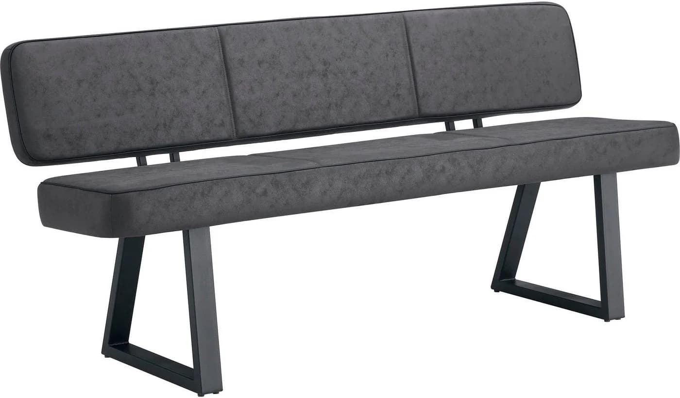 Duo Collection Tara Sitzbank mit Rückenlehne Anthrazit Schwarz