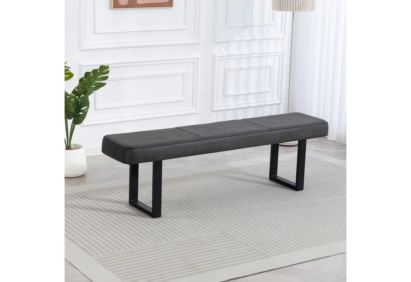 Sitzbank DUO COLLECTION Tara Bank Anthrazit Schwarz Microfaser - Bild 2