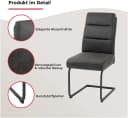 Duo Collection Esszimmerstuhl Marga Freischwinger 2er-Set Grau Microfaser Bild 3