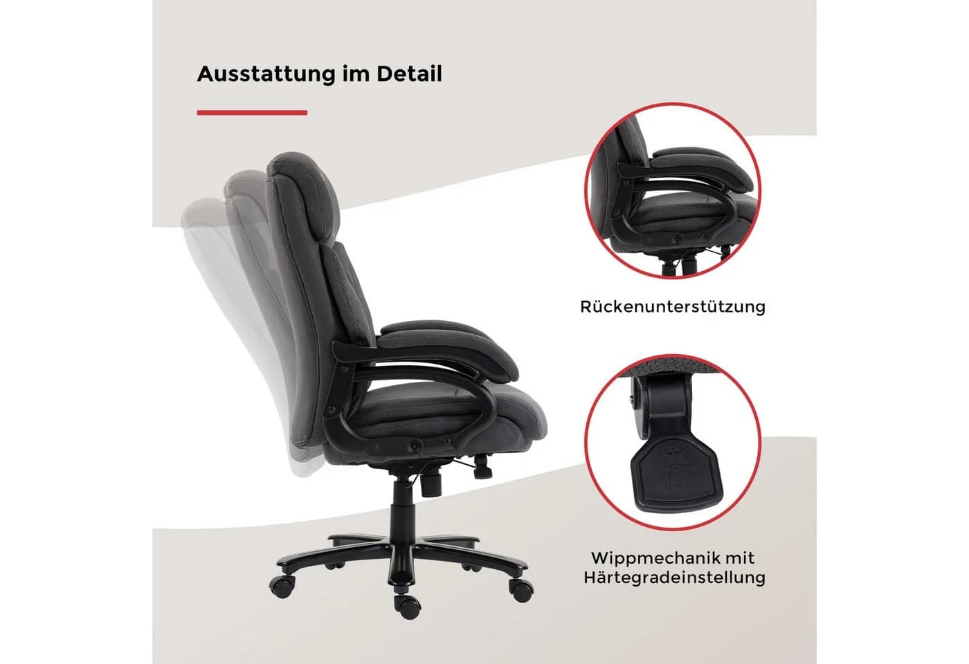 Chefsessel DUO COLLECTION Ennio Anthrazit Mikrofaser Synchronmechanik - Bild 4