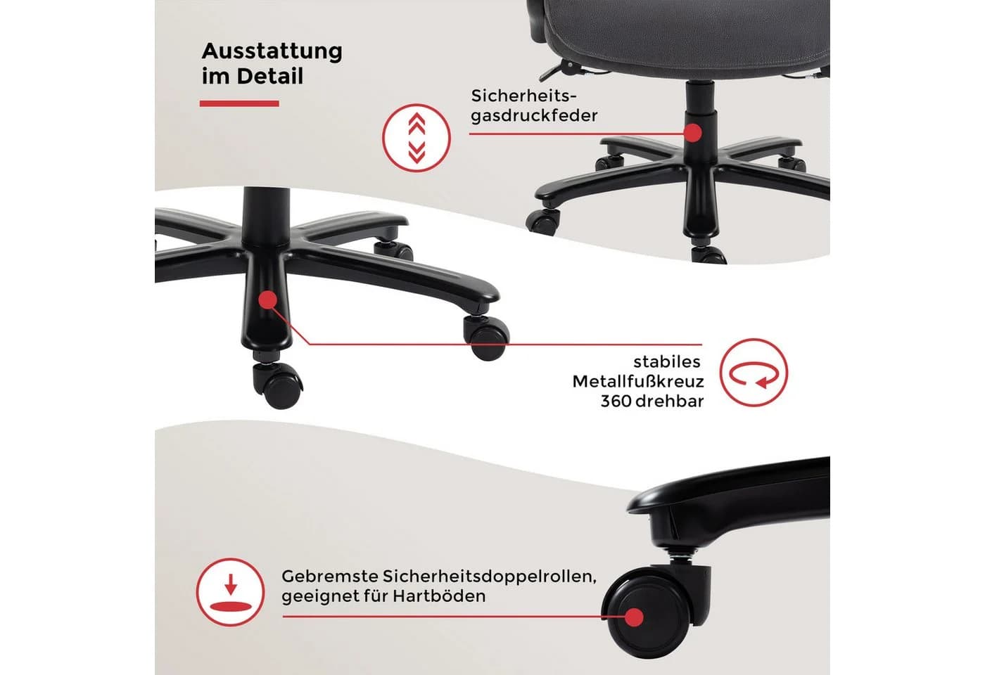 Chefsessel DUO COLLECTION Ennio Anthrazit Mikrofaser Synchronmechanik - Bild 5