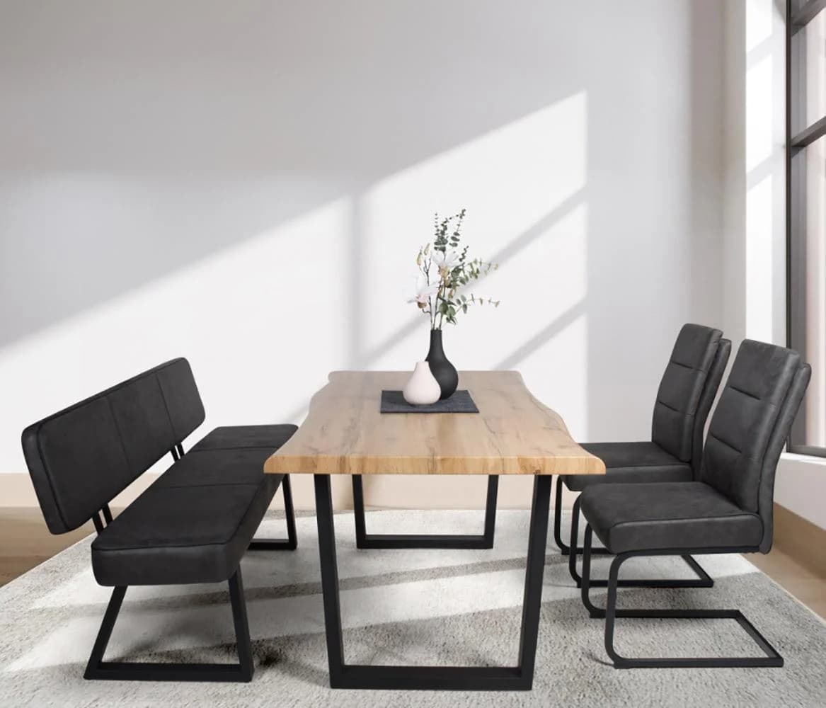 Duo Collection Essgruppe Thea & Tara & Marga Bank Grau Schwarz