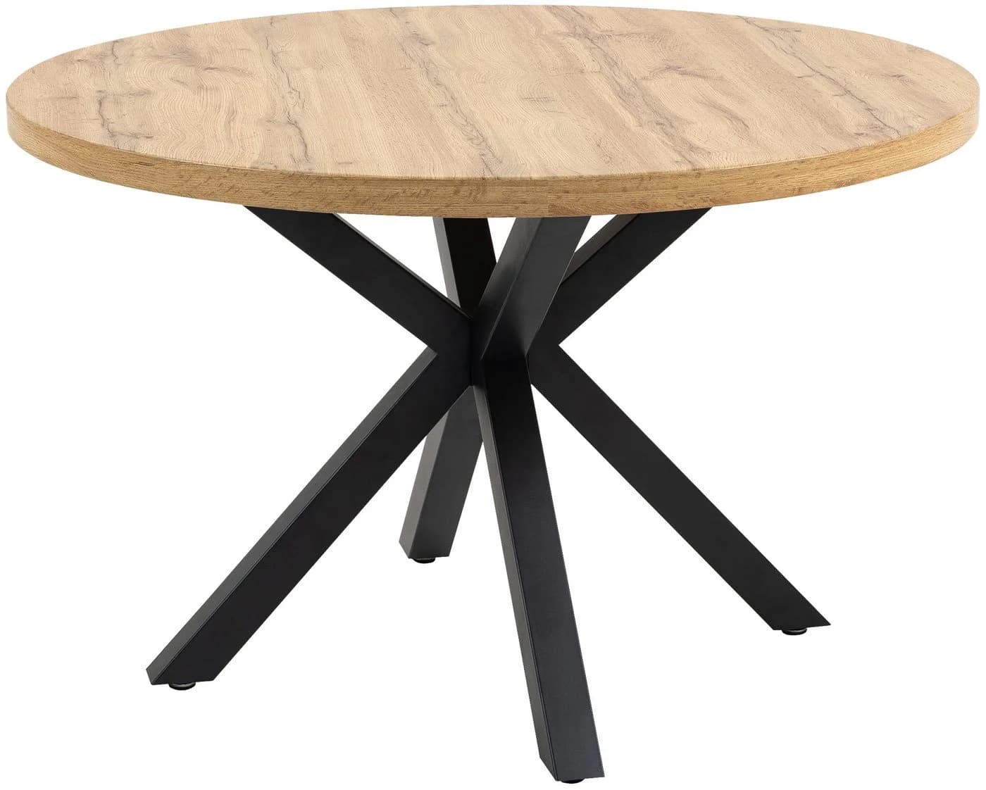 DUO COLLECTION Damira Esstisch rund Wildeiche dunkel/Schwarz