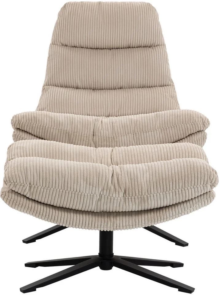 Relaxsessel DUO COLLECTION Porto Beige mit Hocker