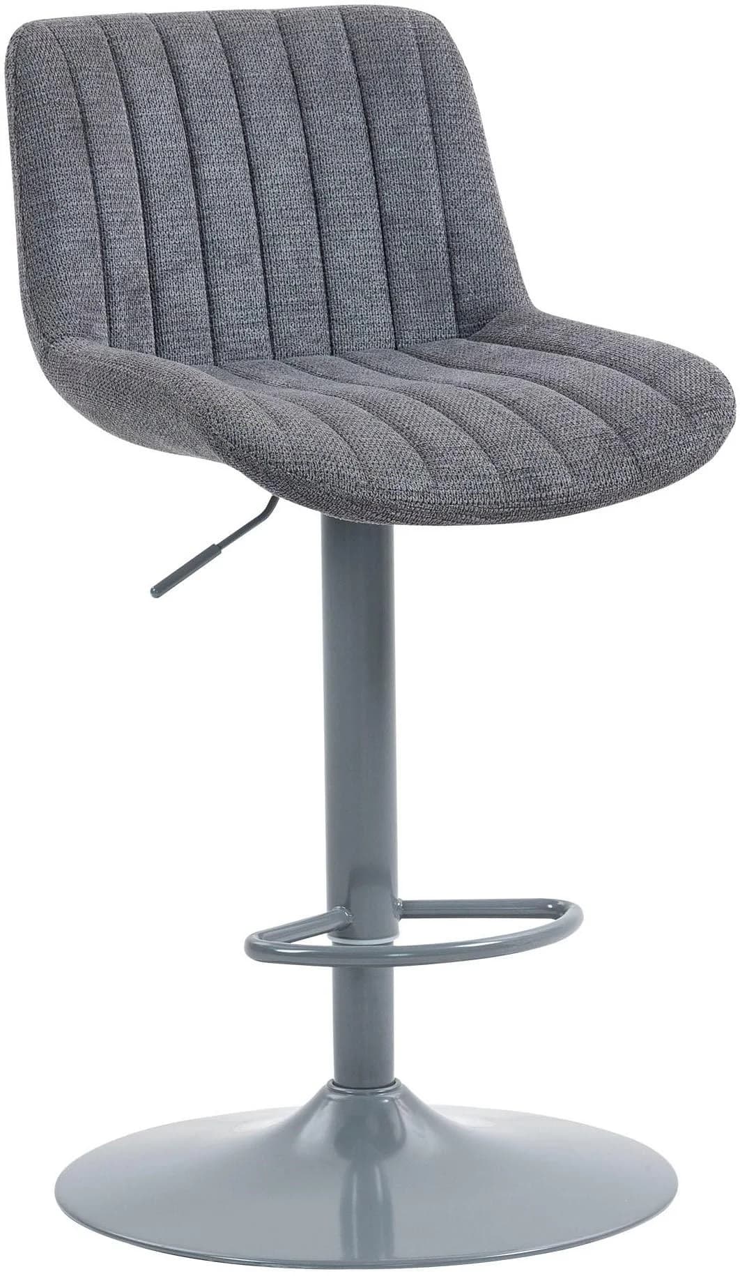 Barhocker DUO COLLECTION Kelly Grau Höhenverstellbar mit Rückenlehne