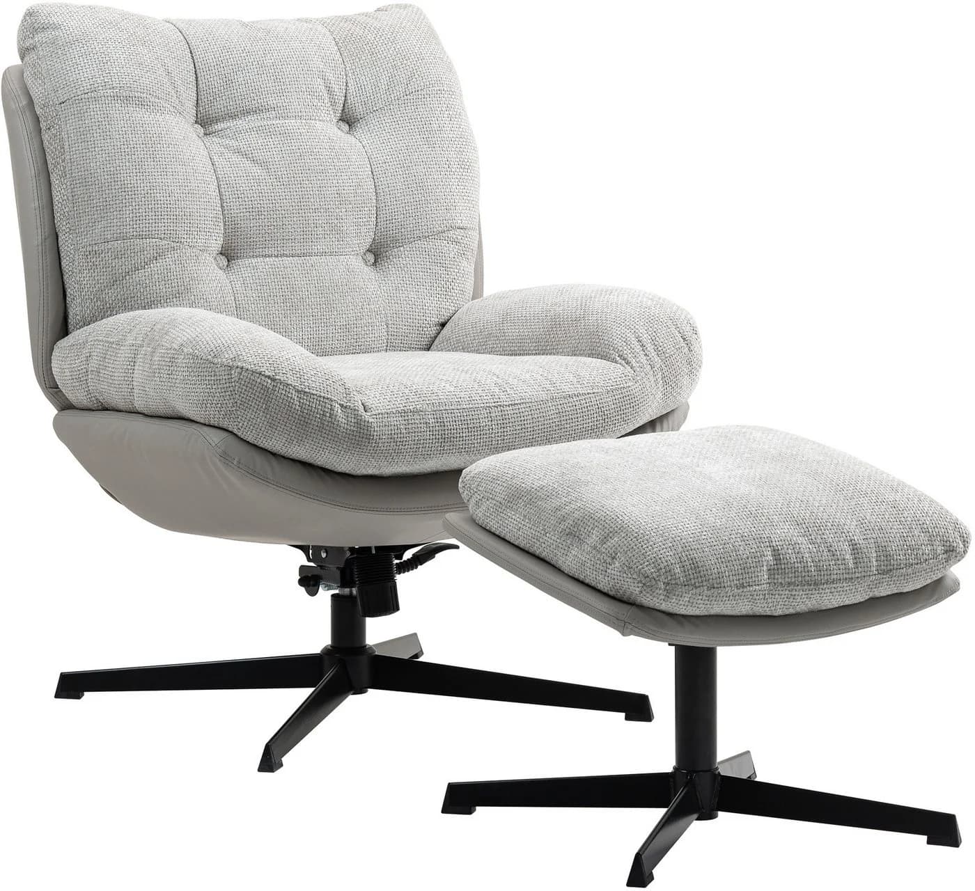 Duo Collection Relaxsessel Tolox mit Hocker Grau Taupe - Bild 5