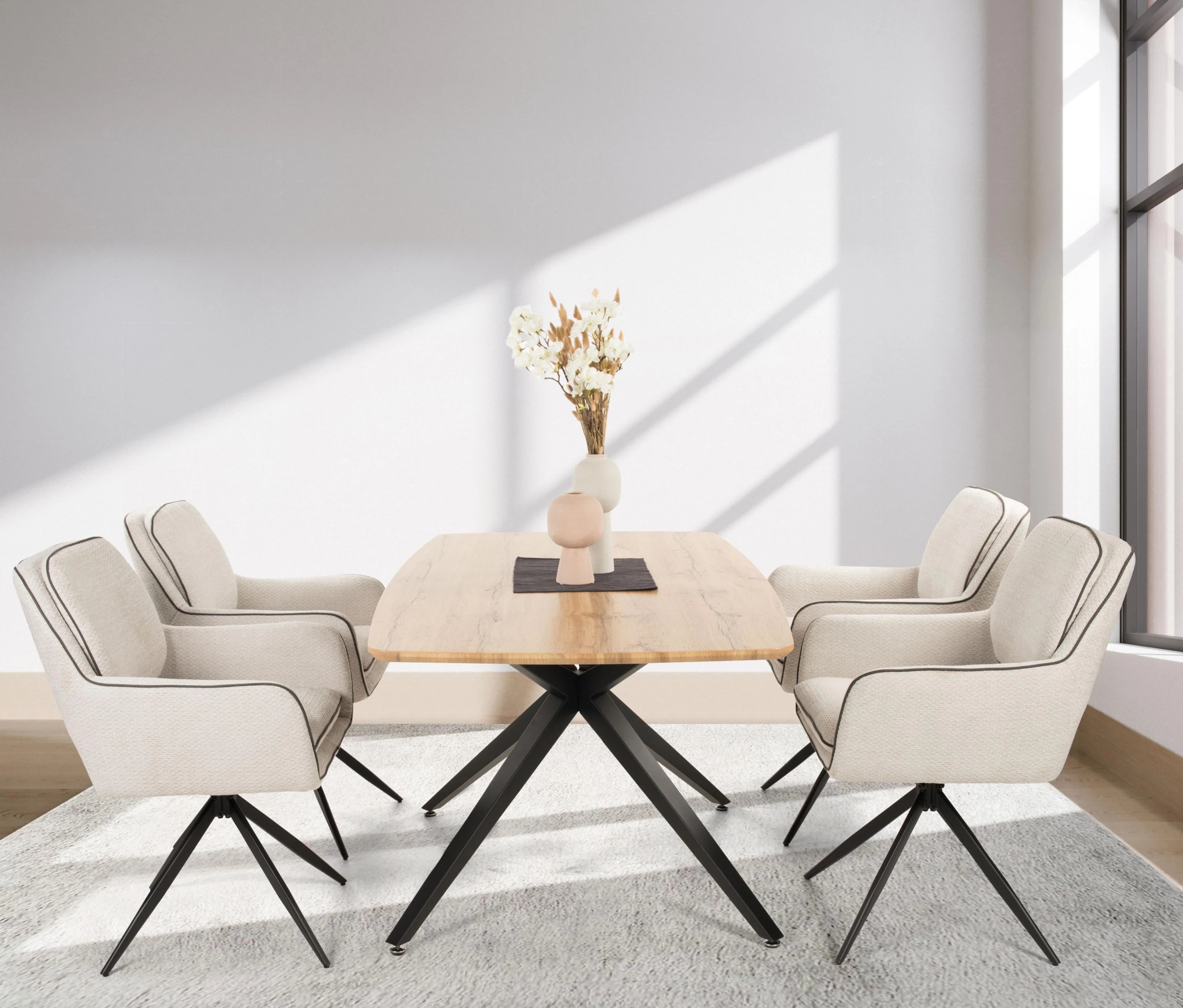 Essgruppe DUO COLLECTION "Emira und Esra" Schwarz Wildeiche Nachbildung