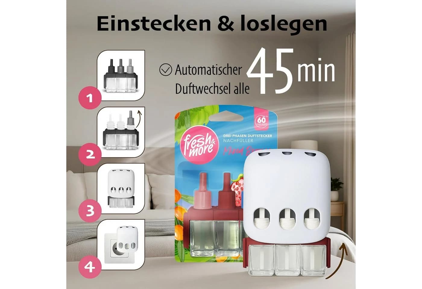 fresh & more Raumduft 3-Phasen Nachfüllflakons 6-St. Kompatibel Mit 3Volution - Bild 4