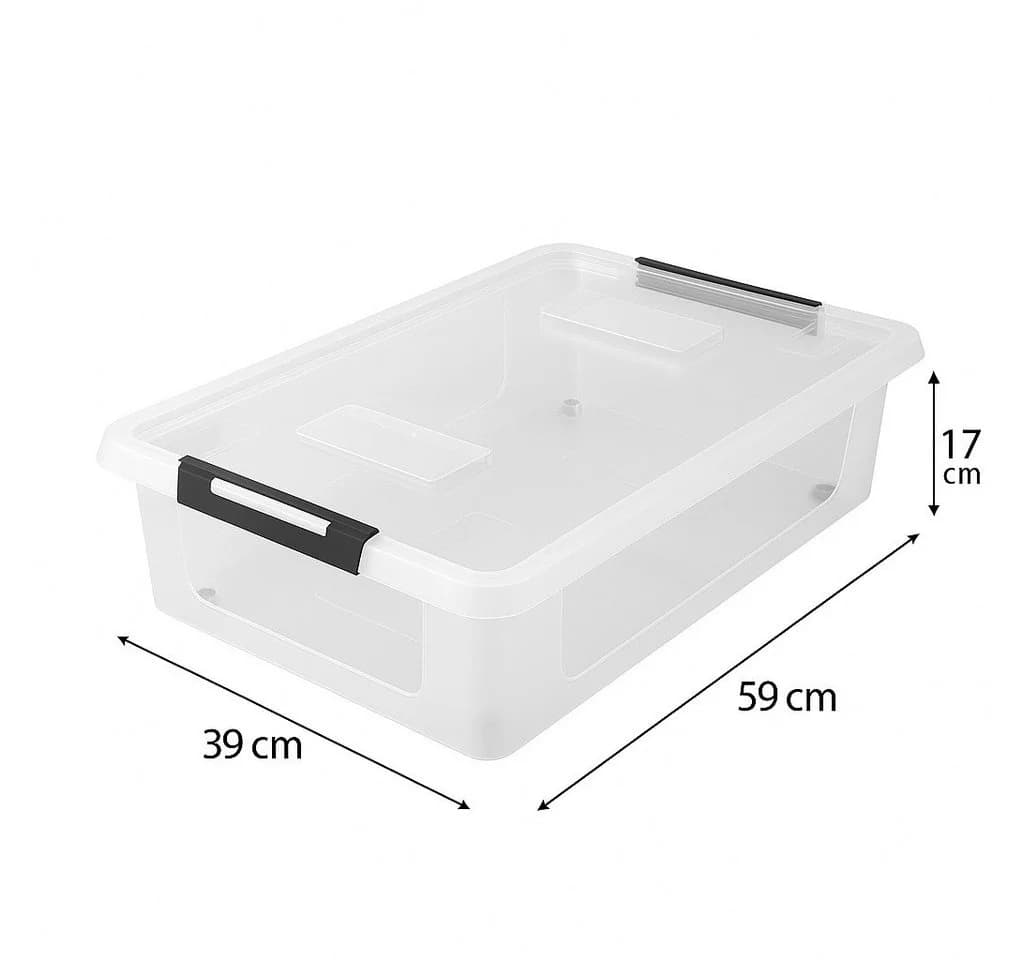 HRB Unterbettbox Transparent Rollbar mit Deckel Click