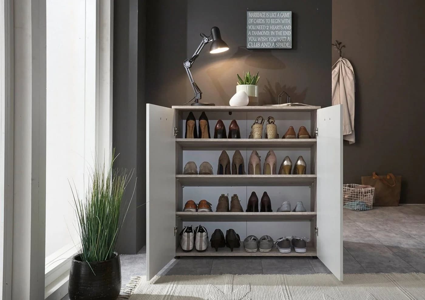 BMG Möbel Schuhschrank Monaco Weiß Hochglanz Softclose - Bild 3
