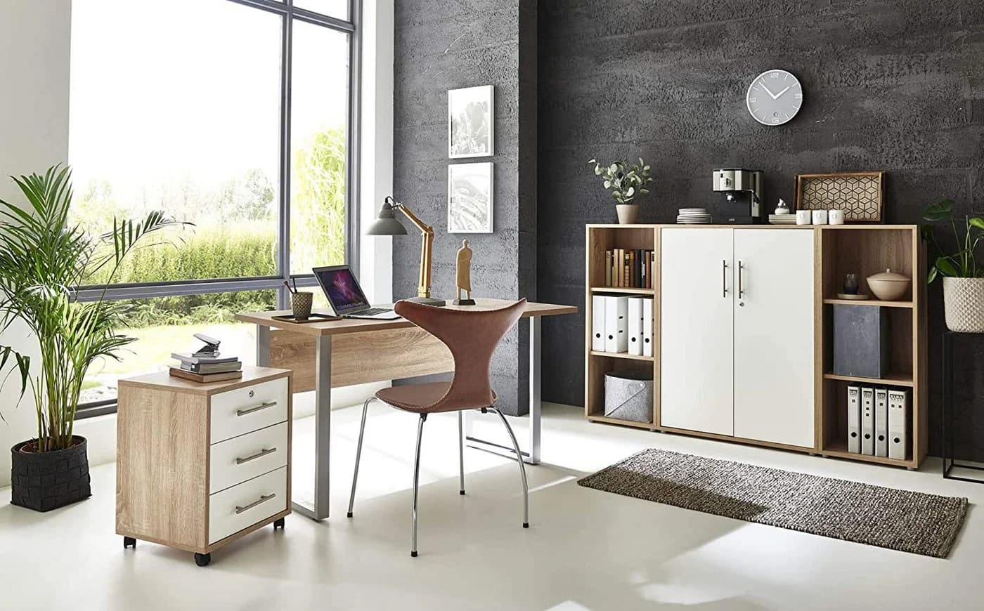 BMG Möbel Office Edition Mini Set 2 - 5-tlg. Büromöbelset mit Schreibtisch