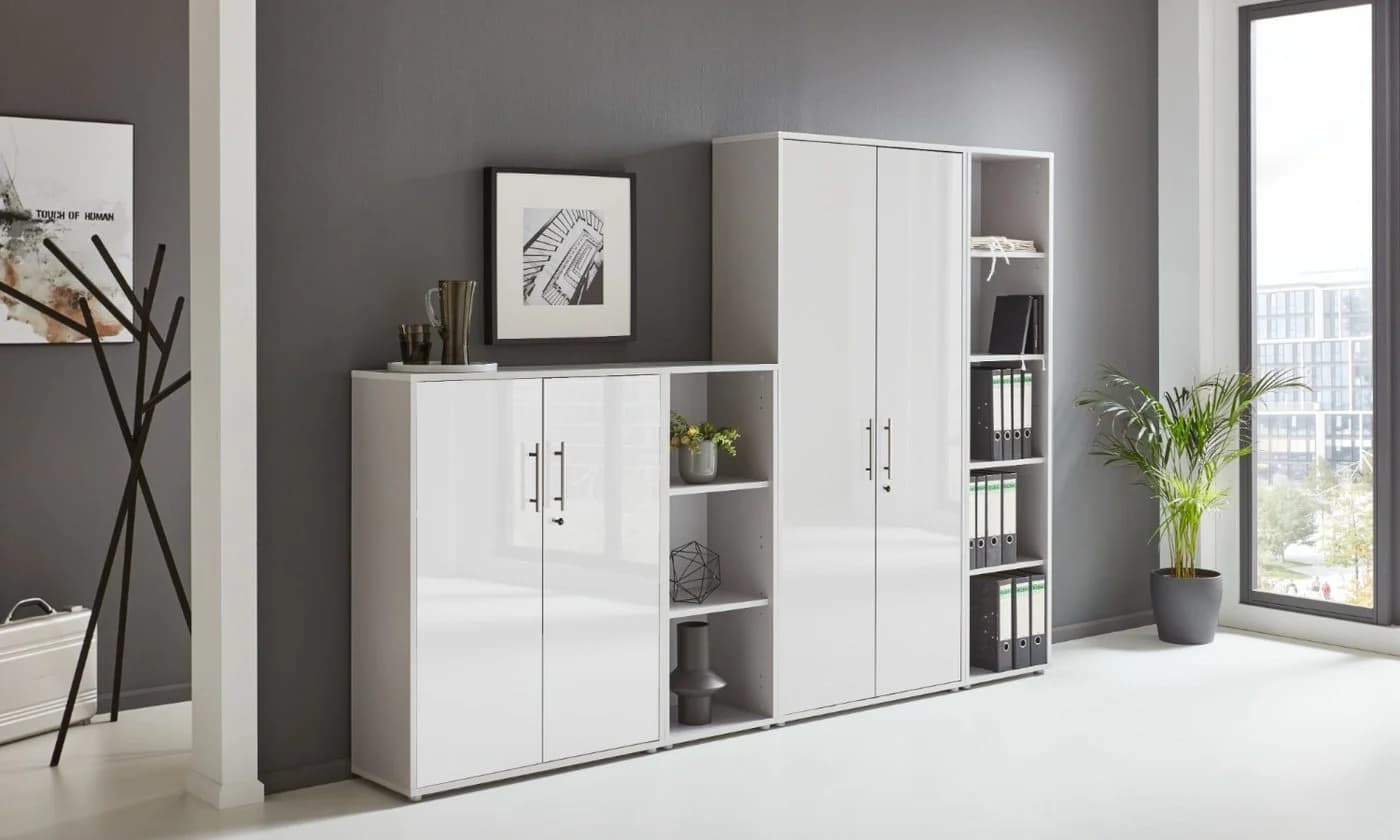 moebel-dich-auf Aktenschrank TABOR 4 Grau Abschließbar