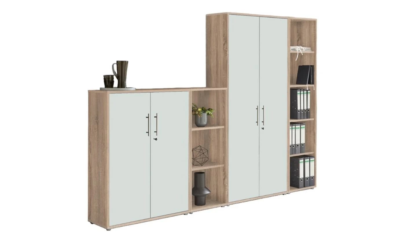 moebel-dich-auf Aktenschrank TABOR 4 4-tlg. Weiß/Braun Abschließbar - Bild 2