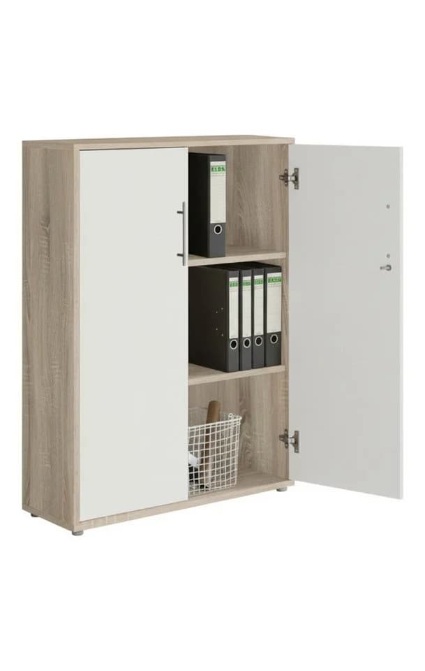 moebel-dich-auf Aktenschrank TABOR 4 4-tlg. Weiß/Braun Abschließbar - Bild 4