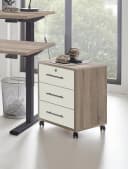 moebel-dich-auf Rollcontainer TABOR Beige/Weiß 3 Schubkästen abschließbar Bild 1