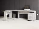 moebel-dich-auf Eckschreibtisch OFFICE LINE Weiß mit Rollcontainer Bild 1