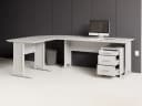 moebel-dich-auf Eckschreibtisch OFFICE LINE Weiß mit Rollcontainer Bild 3