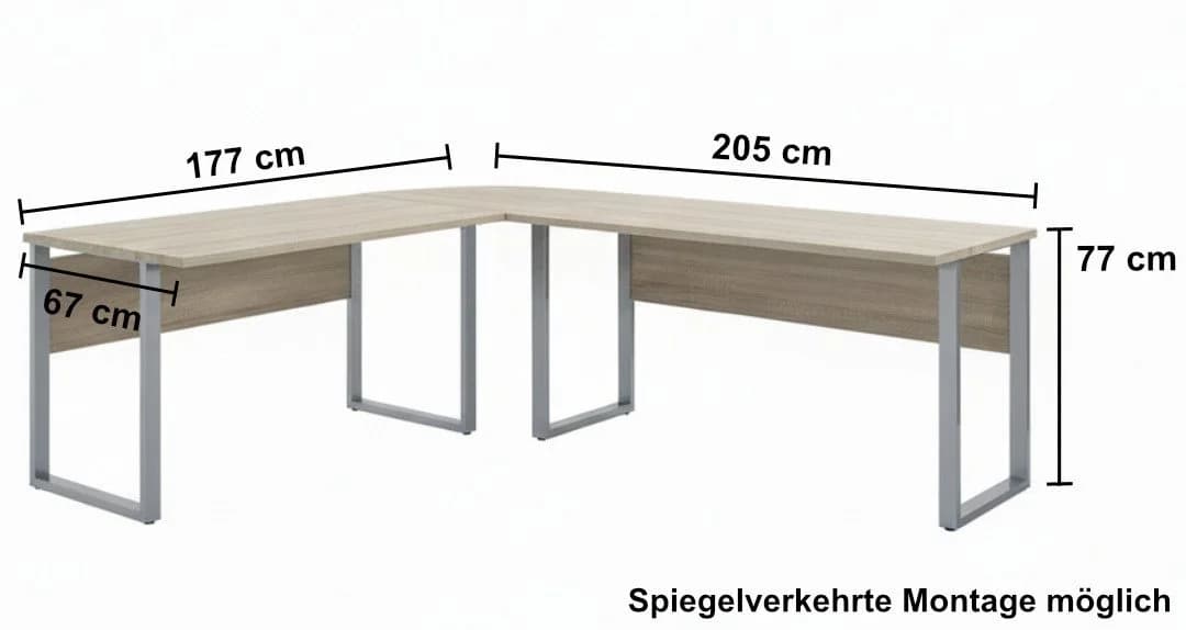 moebel-dich-auf Büromöbel-Set TABOR PRO 4 6-tlg. Eiche Sonoma/Anthrazit - Bild 3