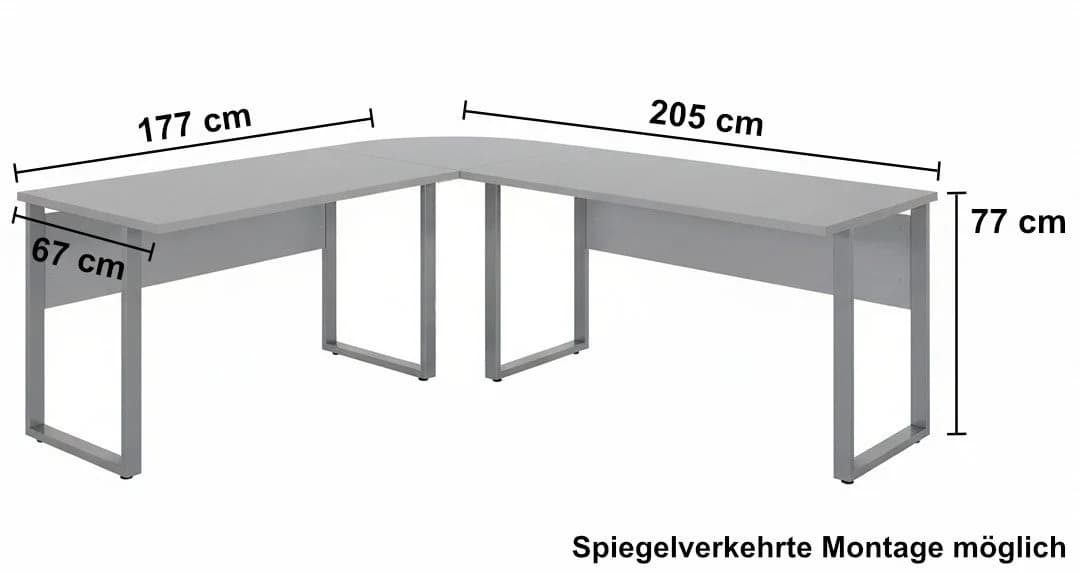 moebel-dich-auf TABOR PRO Set 5 Büromöbel-Set 8-tlg. Grau/Weiß - Bild 3