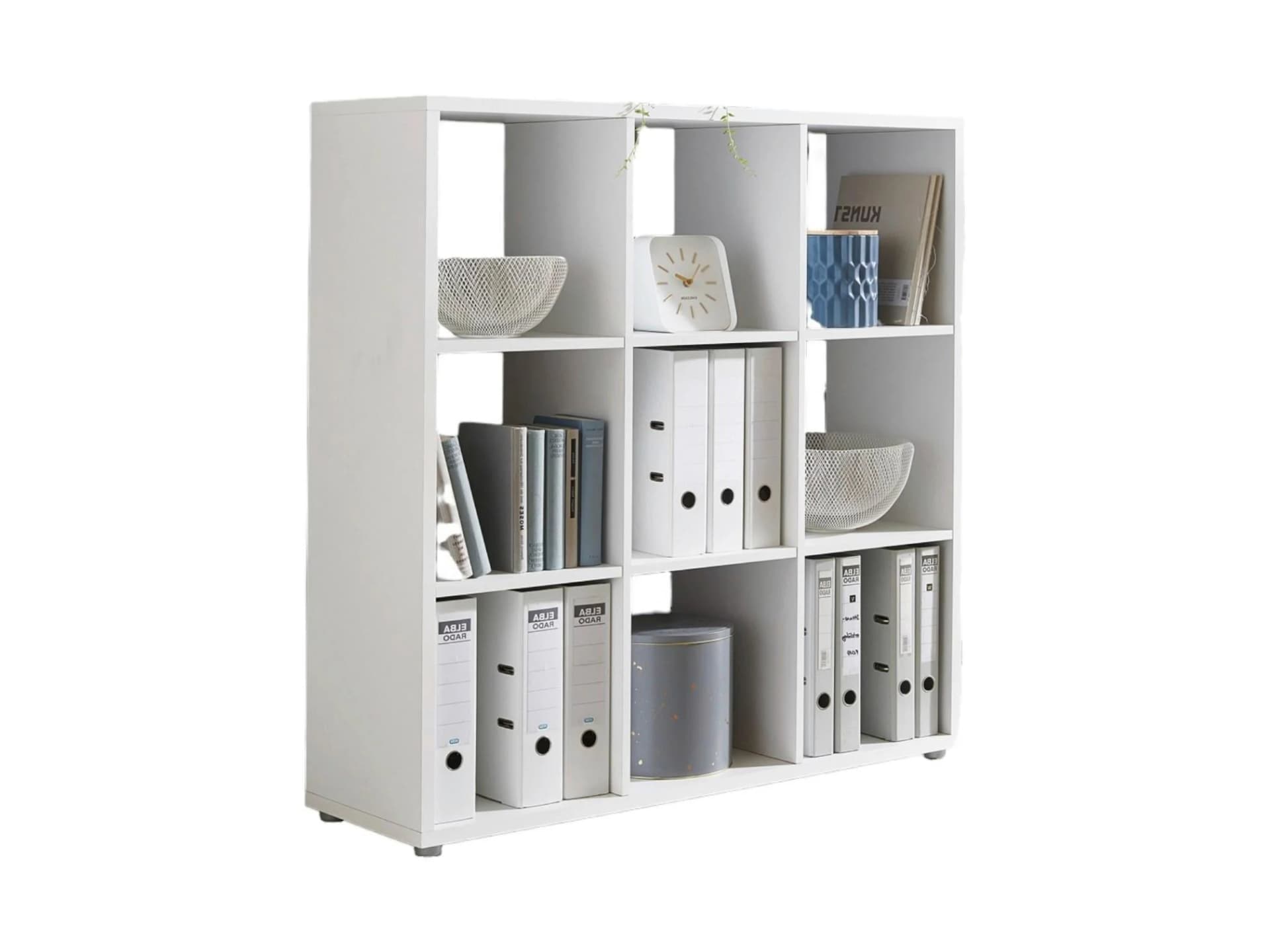 BMG Möbel Standregal NIZZA 9 Fächer Weiß Modern - Bild 3