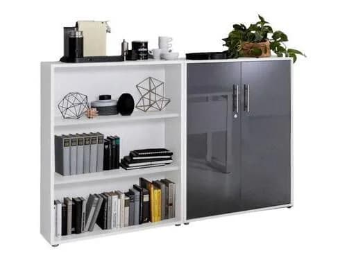 BMG Möbel Aktenschrank Office Edition Set Weiß/Grau