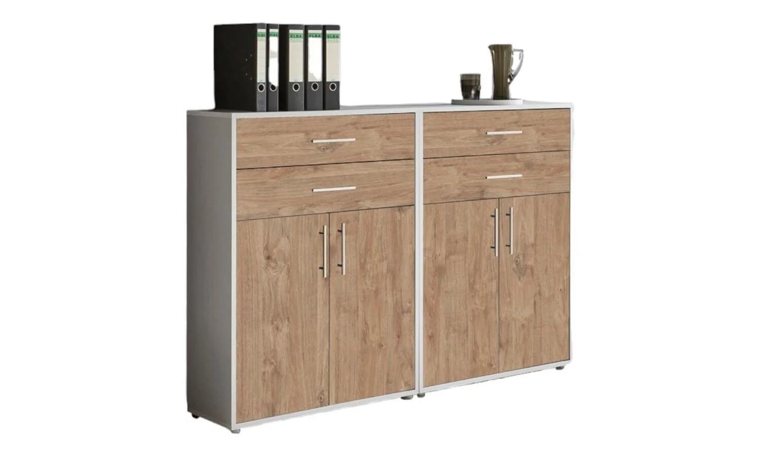 Aktenschrank Office Edition Sw Set 17 Grau/Eichefarben Mömax