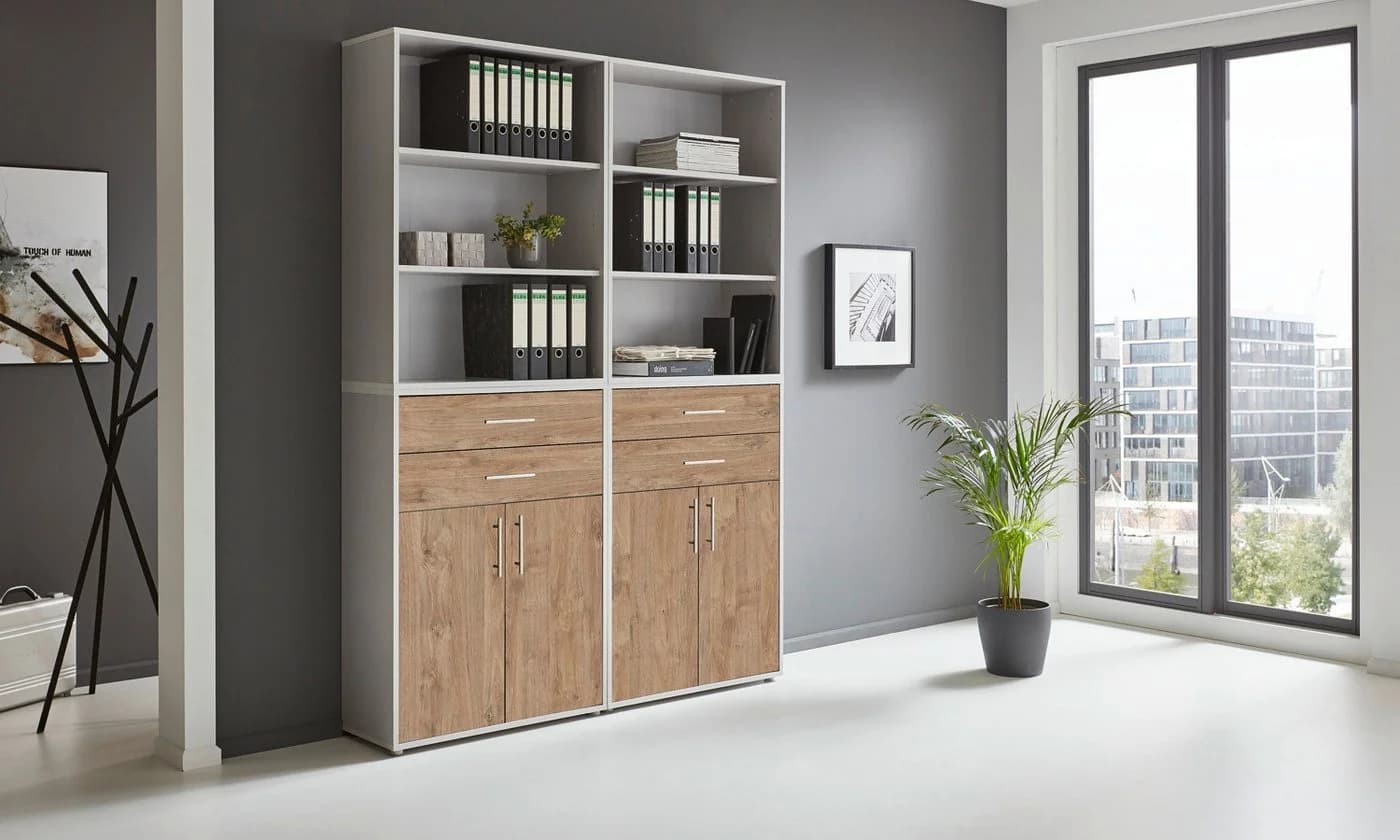 Büroschrank Set 20 mit Metallgriffen - Made in Germany