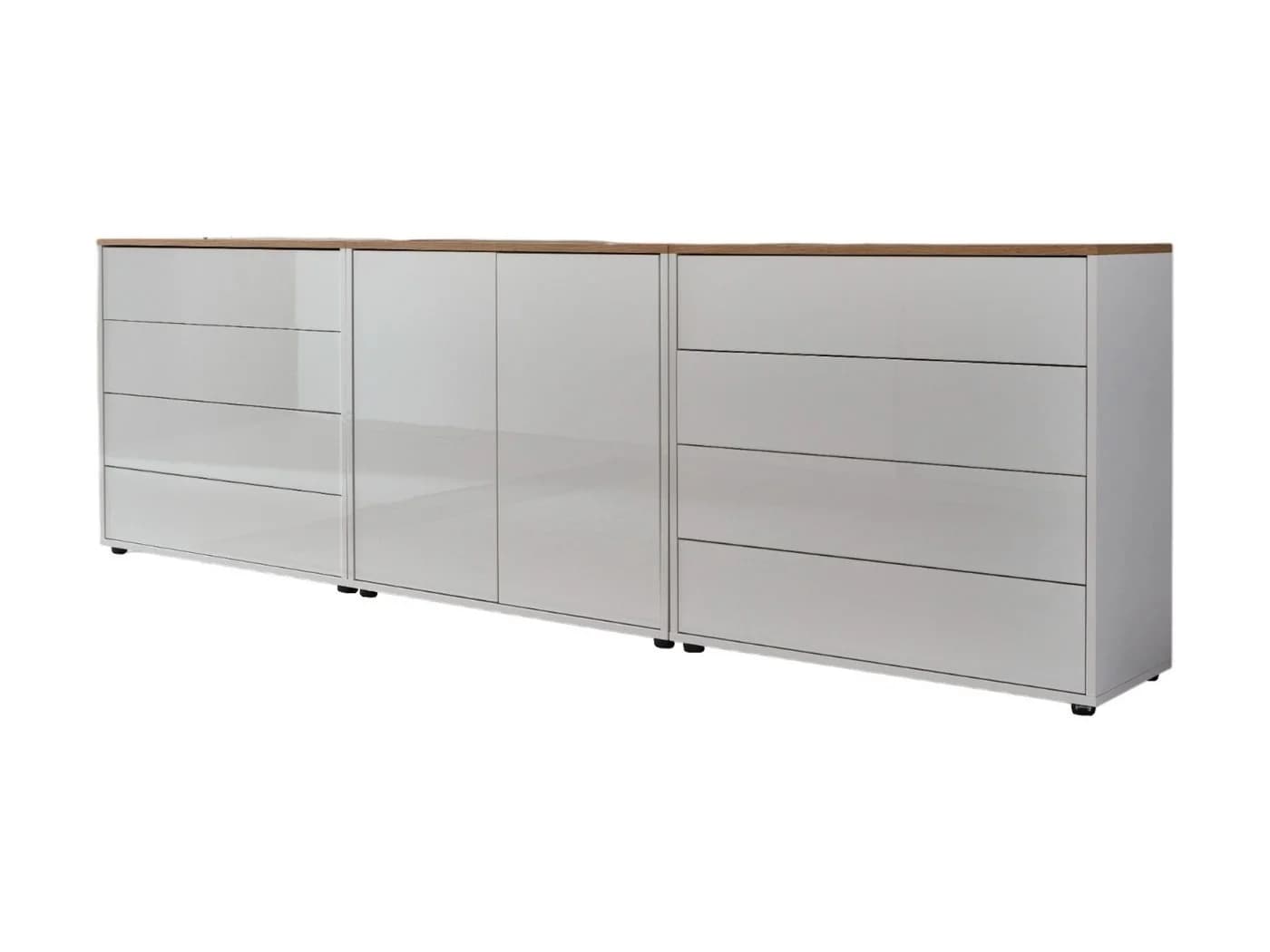 Mid.you Sideboard Mailand Set 4 Weiß Eiche Artisan Holzwerkstoff - Bild 2