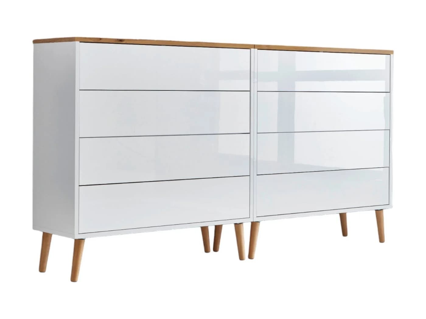 BMG Möbel Sideboard Mailand Weiß Hochglanz Push-to-Open - Bild 2