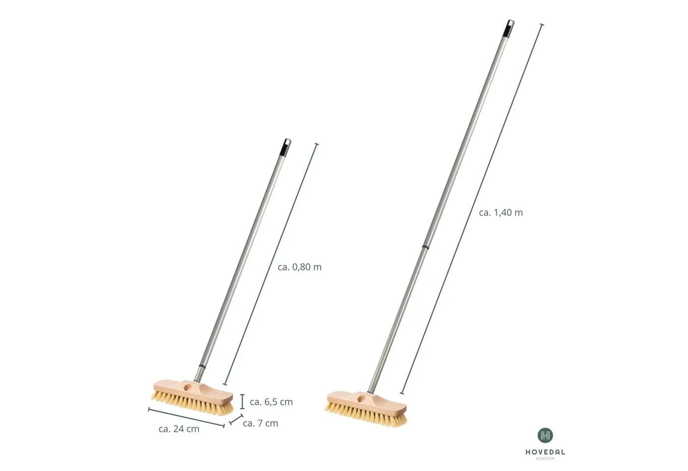 Hovedal Reinigungsbürste mit Teleskopstiel aus Holz und Naturborsten - Bild 4