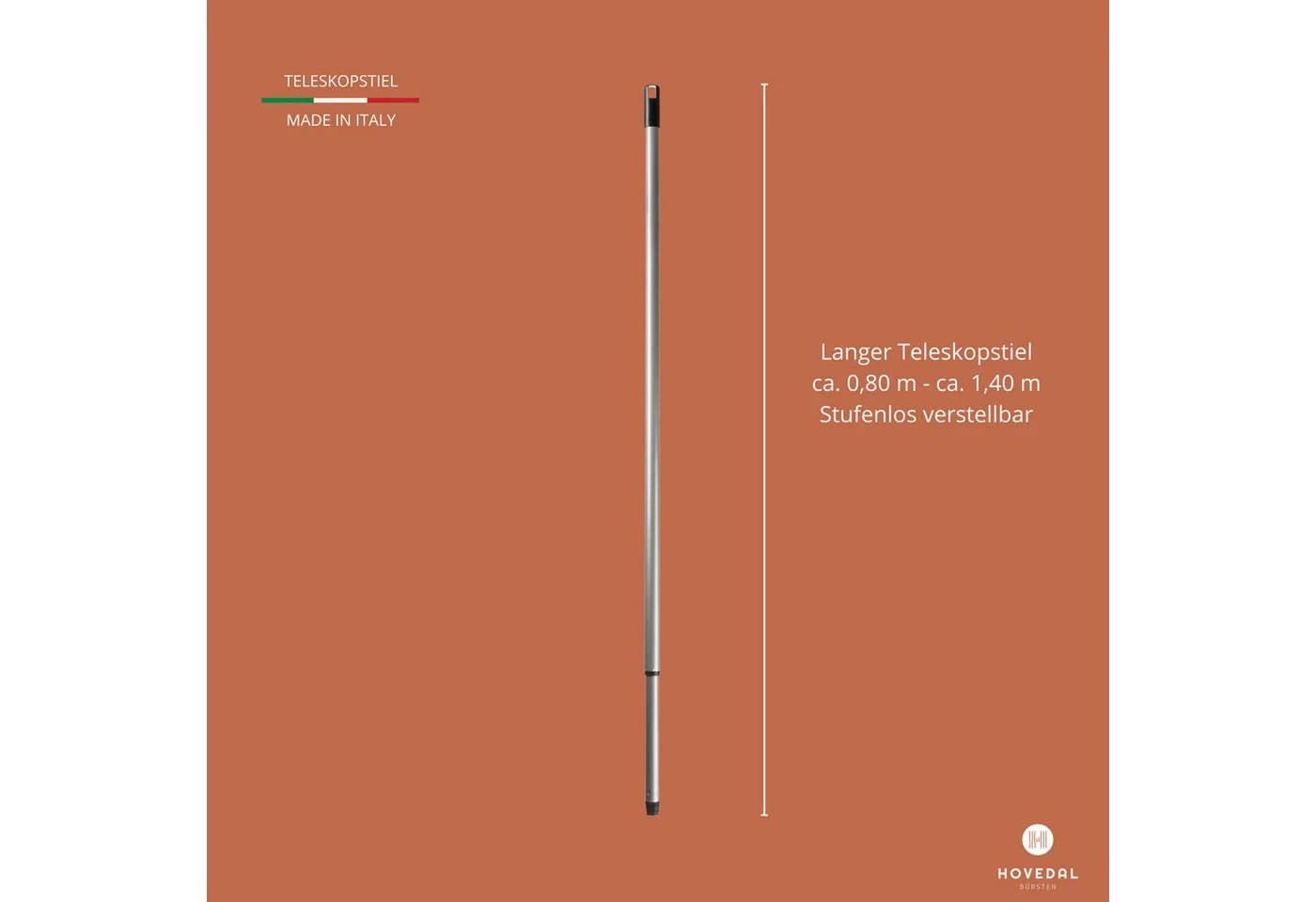 Hovedal Reinigungsbürste mit Teleskopstiel aus Holz und Naturborsten - Bild 5