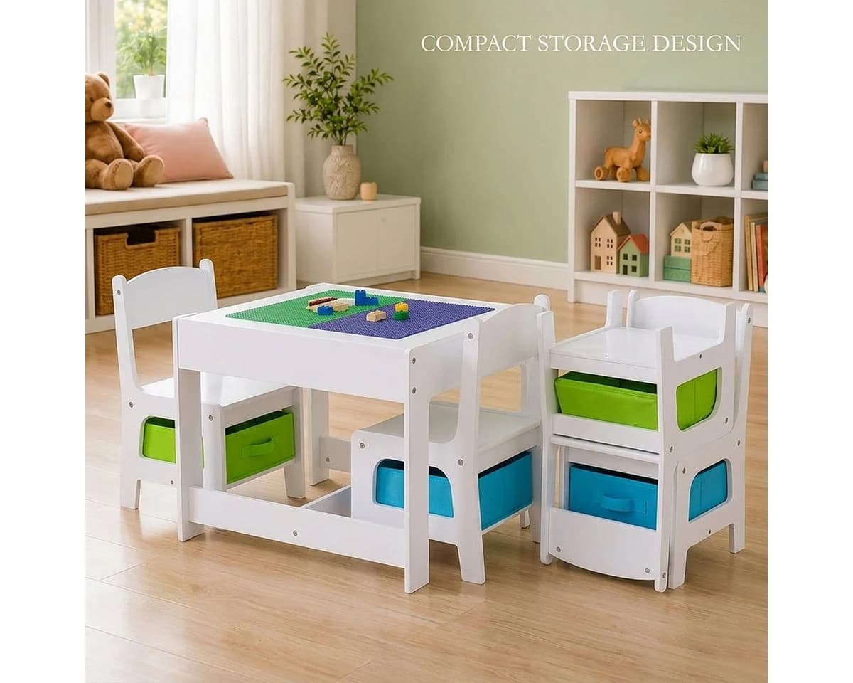 Baby Vivo Kindersitzgruppe Moritz mit 2 Stühlen und multifunktionalem Tisch - Bild 2