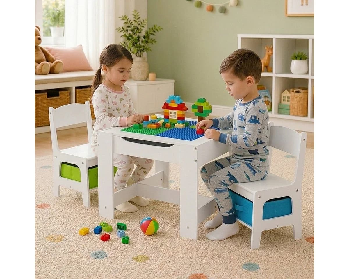 Baby Vivo Kindersitzgruppe Moritz mit 2 Stühlen und multifunktionalem Tisch - Bild 3