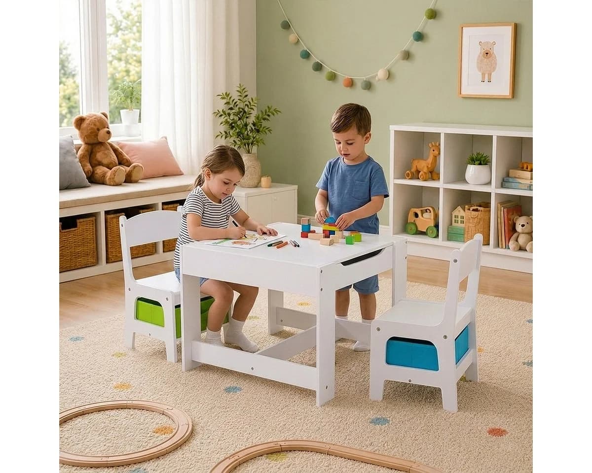 Baby Vivo Kindersitzgruppe Moritz mit 2 Stühlen und multifunktionalem Tisch - Bild 4