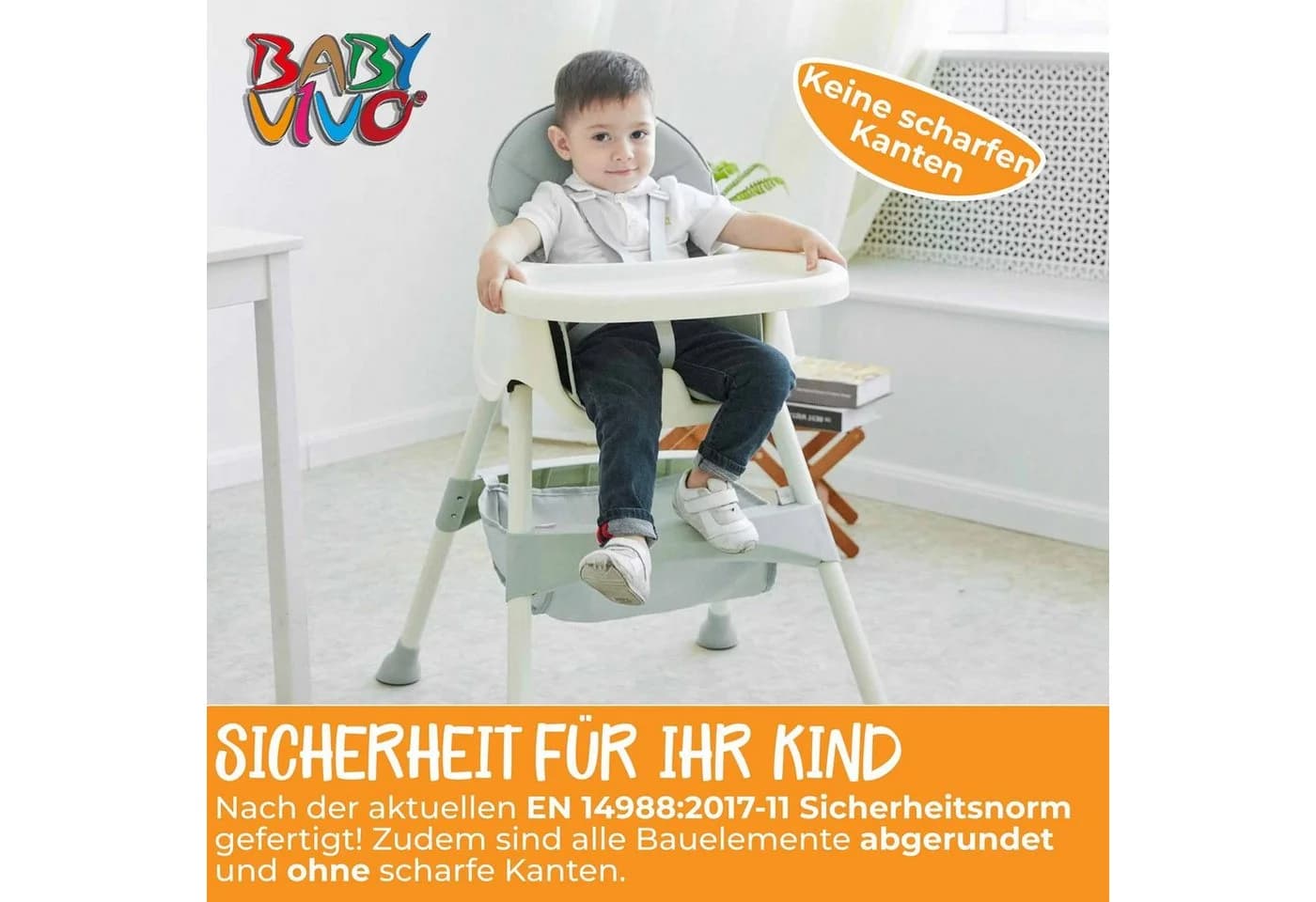 Baby Vivo Hochstuhl Design 2in1 Kinderhochstuhl Oscar Türkis - Bild 5