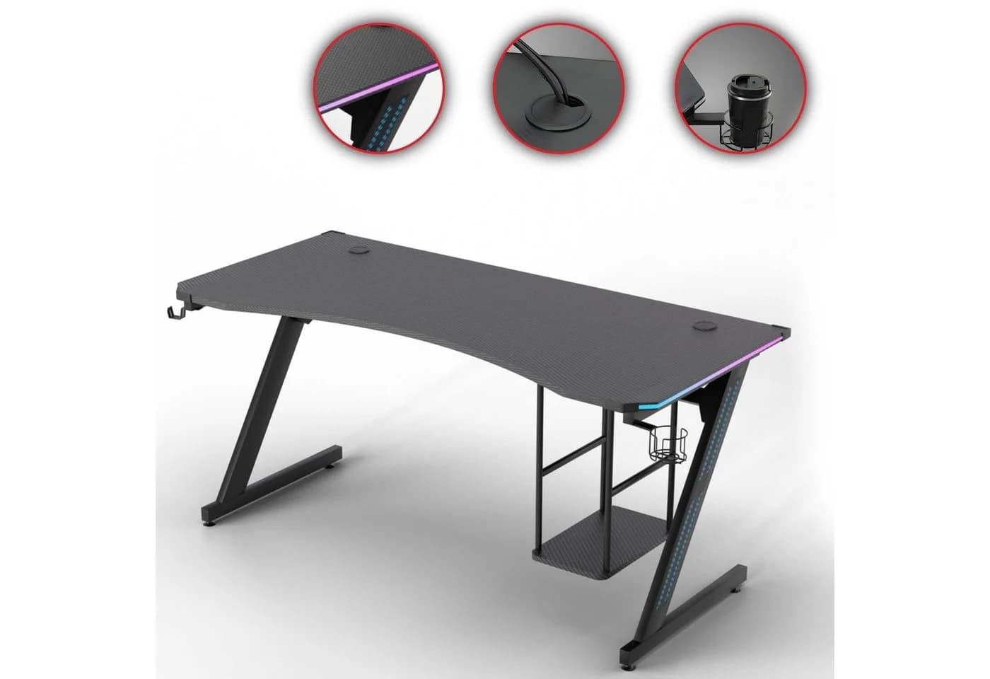 MY SIT Gaming Tisch Gizmo mit LED RGB Beleuchtung - Bild 3