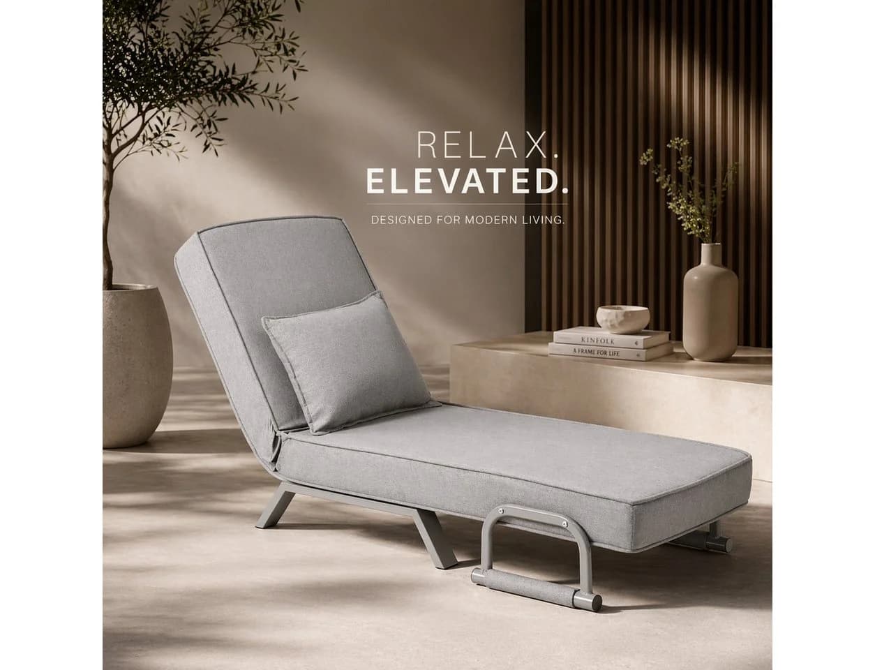 Makika Relaxliege Schlafsessel Schlafsofa Ted klappbar Grau - Bild 4