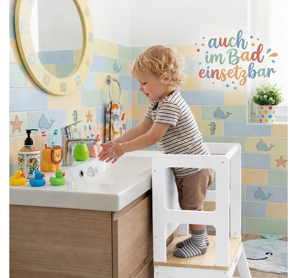 Baby Vivo Lernturm aus Holz mit Tafel Weiß - Bild 5