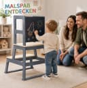 Baby Vivo Lernturm aus Holz mit Tafel Grau Bild 2