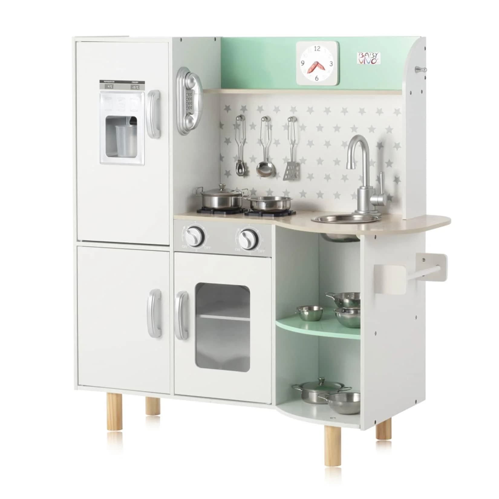 Baby Vivo Kinderküche Gustavo Weiß Holz Spielzeug